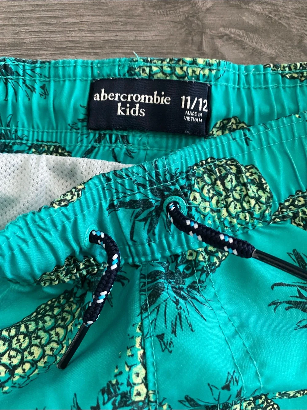 Abercrombie Kids Boys Swim Trucks - Teal with Pineapples
